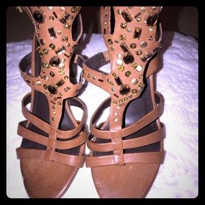 Leather Sandals with Bling
